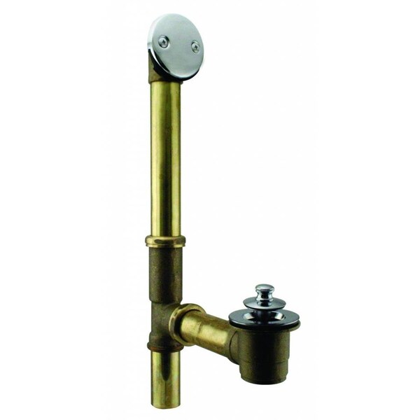 Westbrass Twist & Close Bath Waste, 14" Make-Up, 17 Ga. Tubing in Polished Chrome D321-26 (79417-26) - main